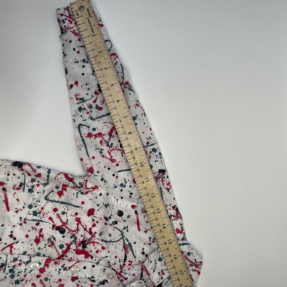 Ecko Long Sleeve Button Down Shirt Boys 4T White Red Blue Splatters Cool Funky - Picture 10 of 13